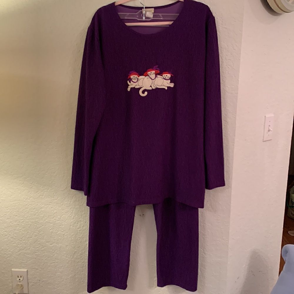 Stretch 2 Pieces Set Tunic/ Pants Size XL